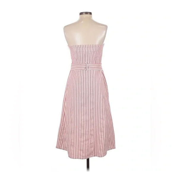 Moon River Stripe Print Belted Midi Dress - Picture 4 of 4
